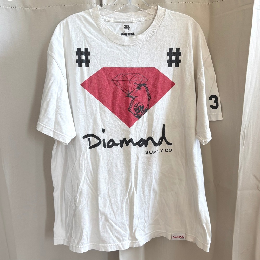 Diamond Supply Been Trill Mens Graphic Shirt Large Skeleton Diamond Skater 21529